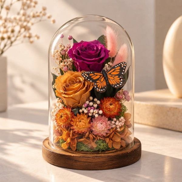 A wilted bouquet of roses in a glass vase with murky water sitting on a table, representing the decay of fresh flowers.