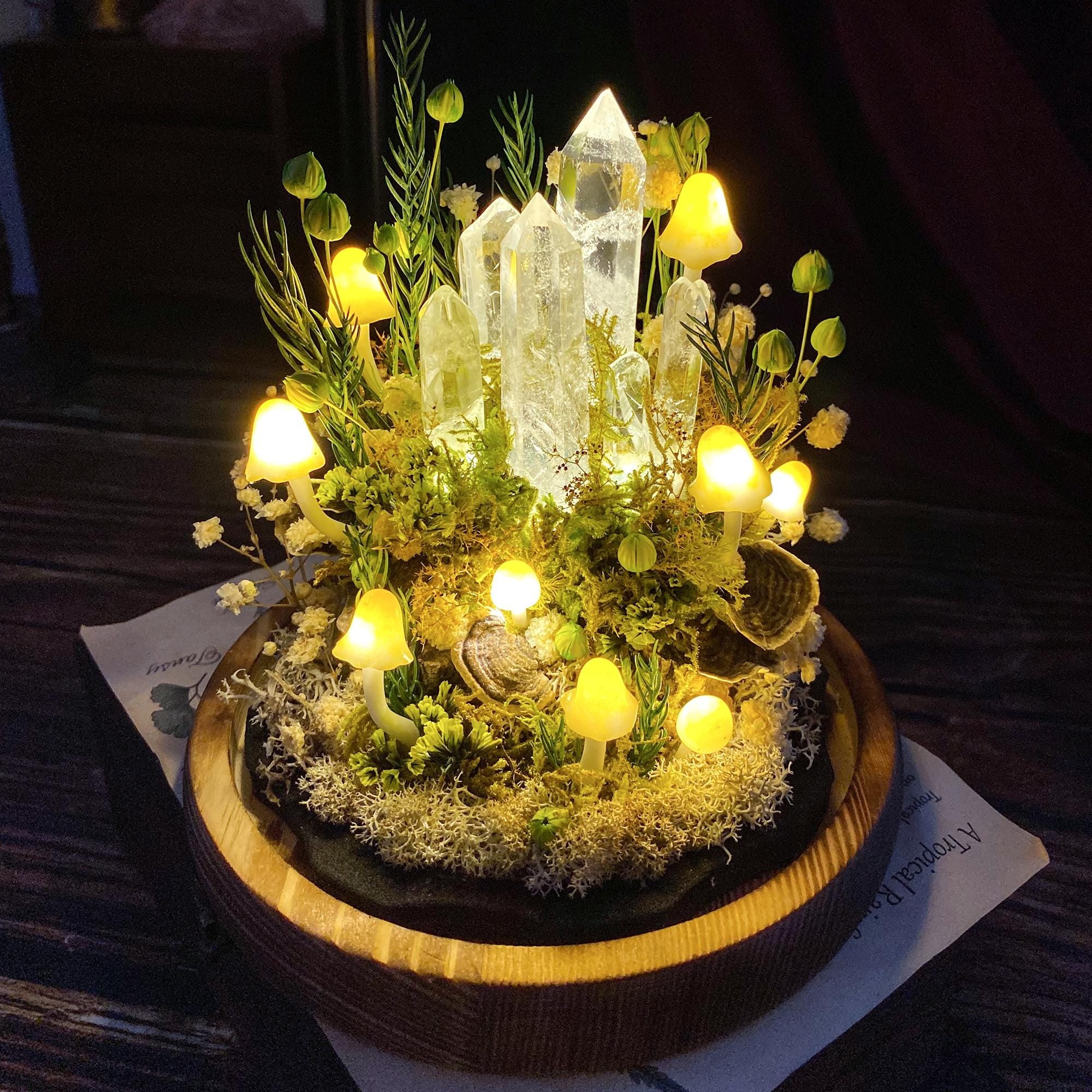 StarArtisans Enchanted Forest Mushroom Lamp Crystal Nightlight
