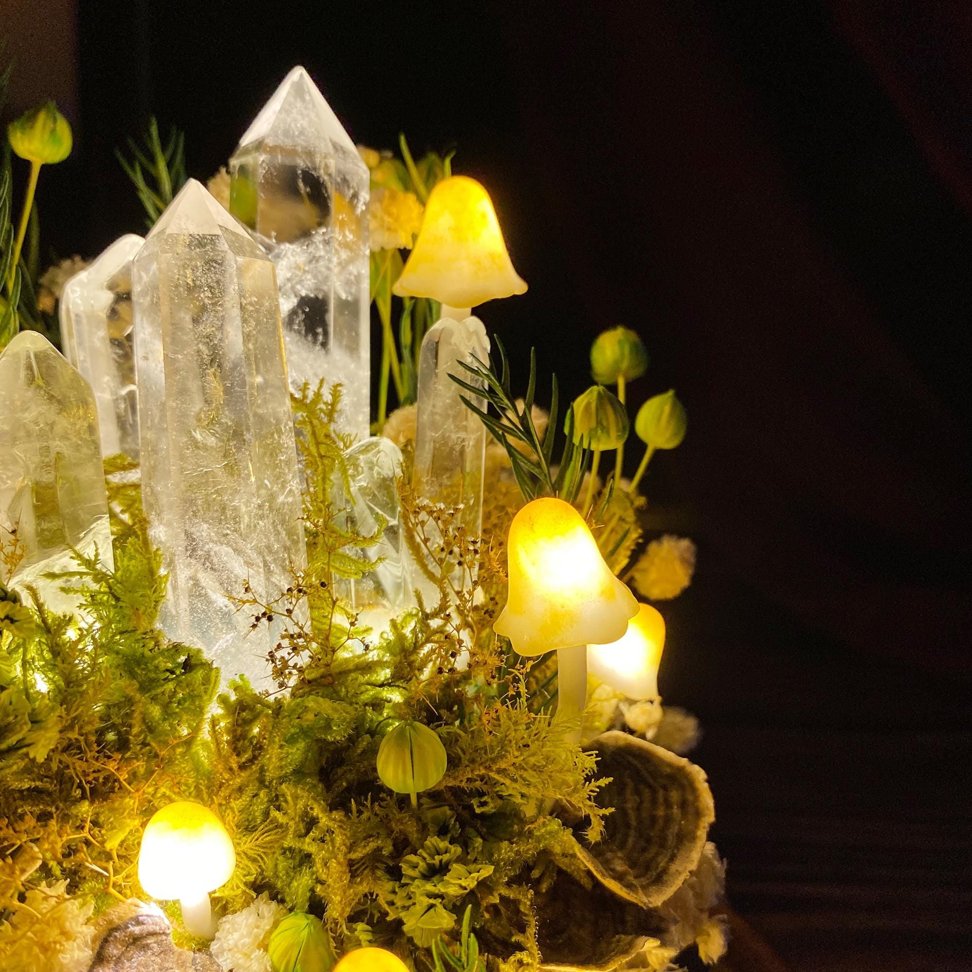 StarArtisans Enchanted Forest Mushroom Lamp Crystal Nightlight