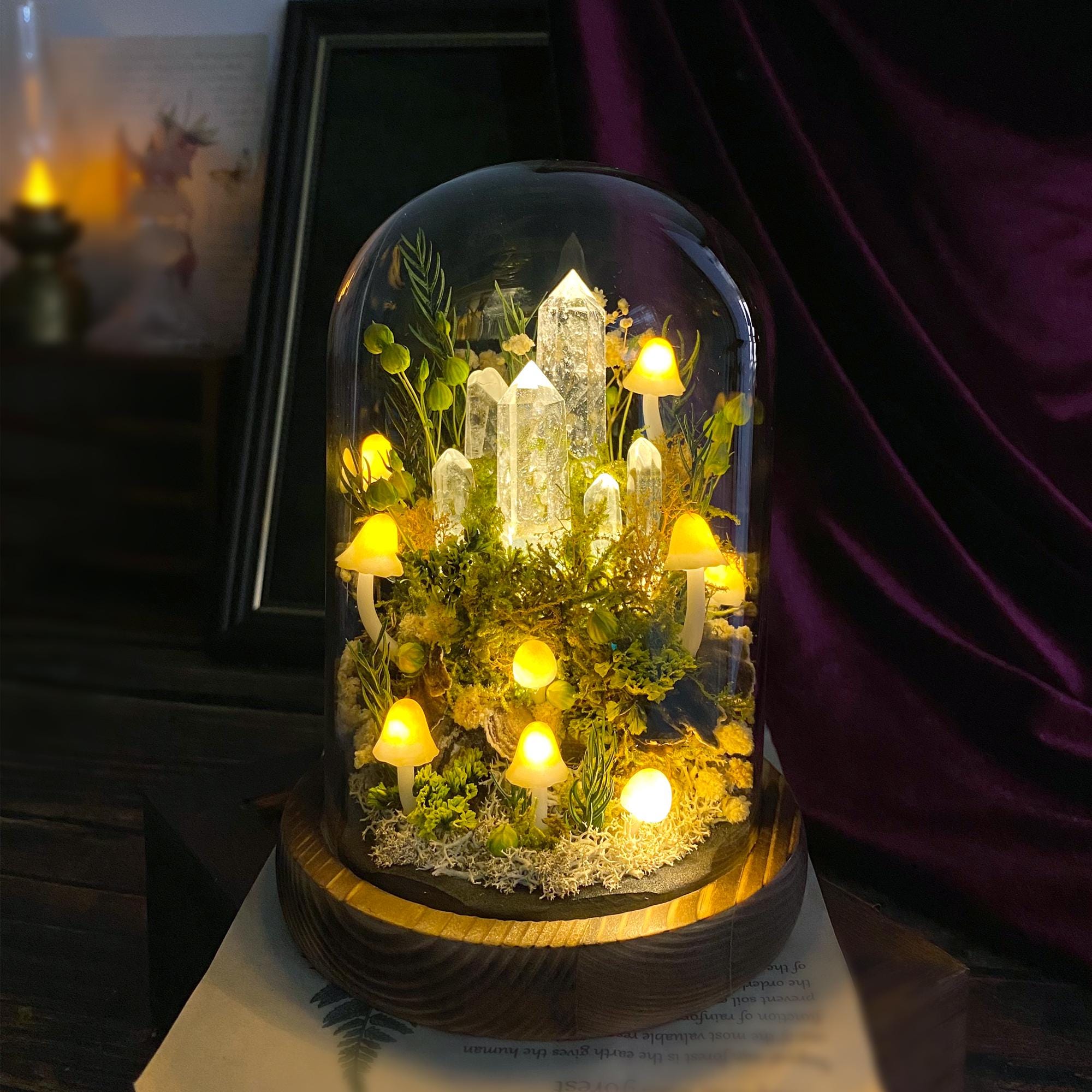 StarArtisans Enchanted Forest Mushroom Lamp Crystal Nightlight