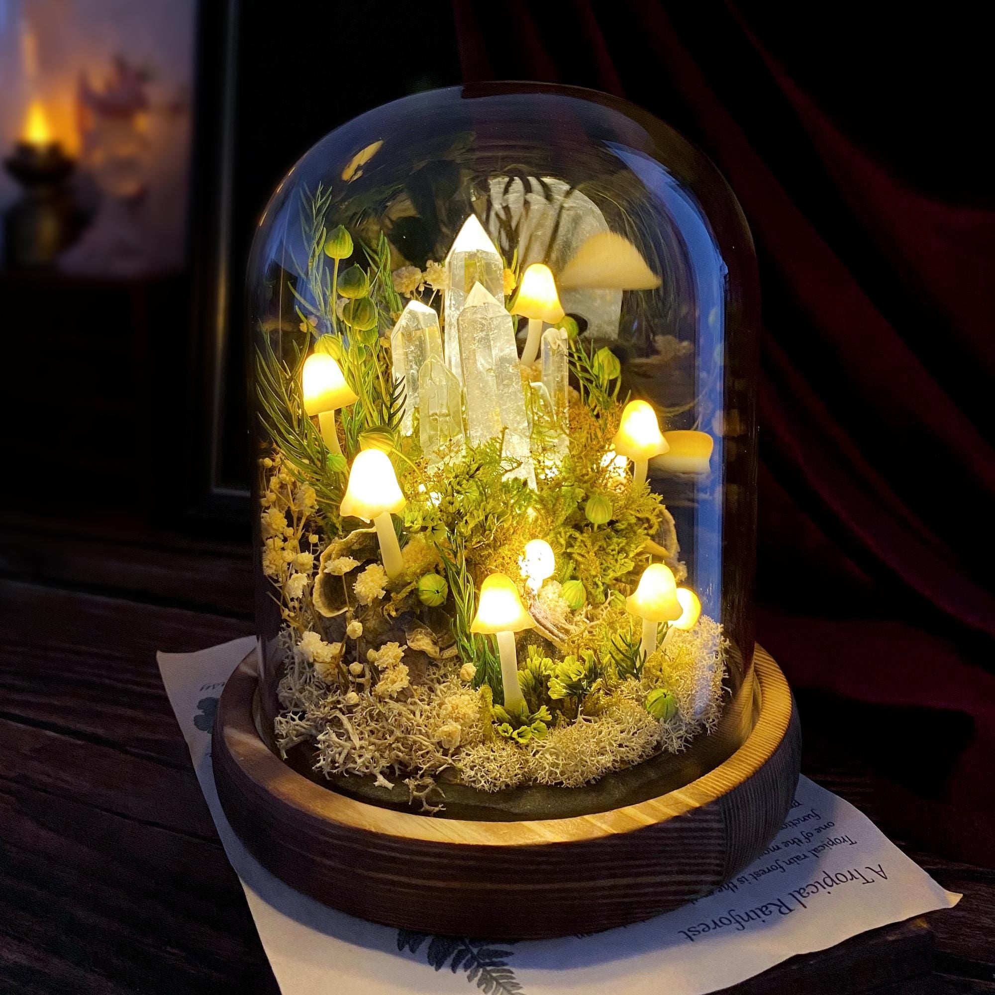 StarArtisans Enchanted Forest Mushroom Lamp Crystal Nightlight