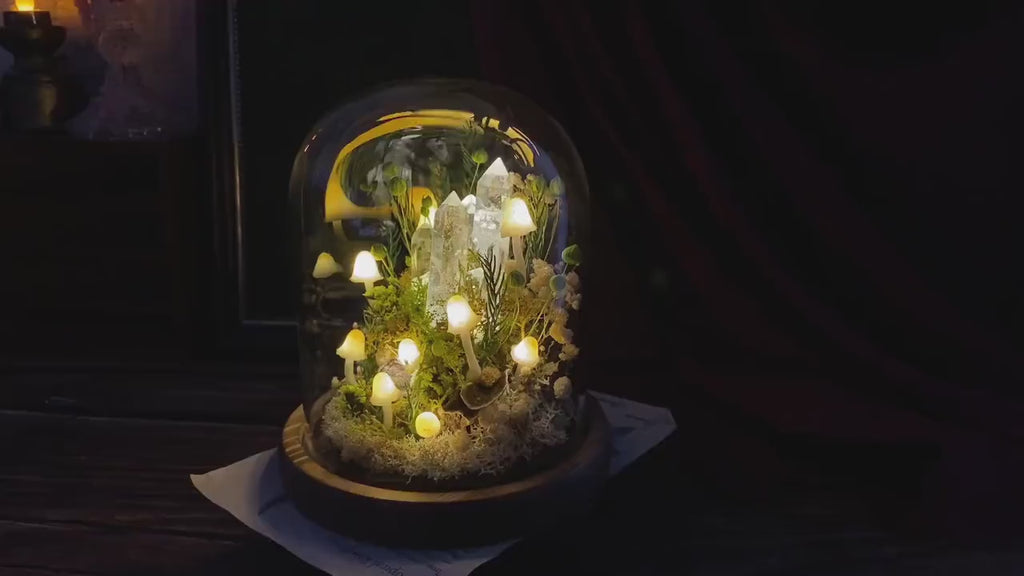 StarArtisans Enchanted Forest Mushroom Lamp Crystal Nightlight