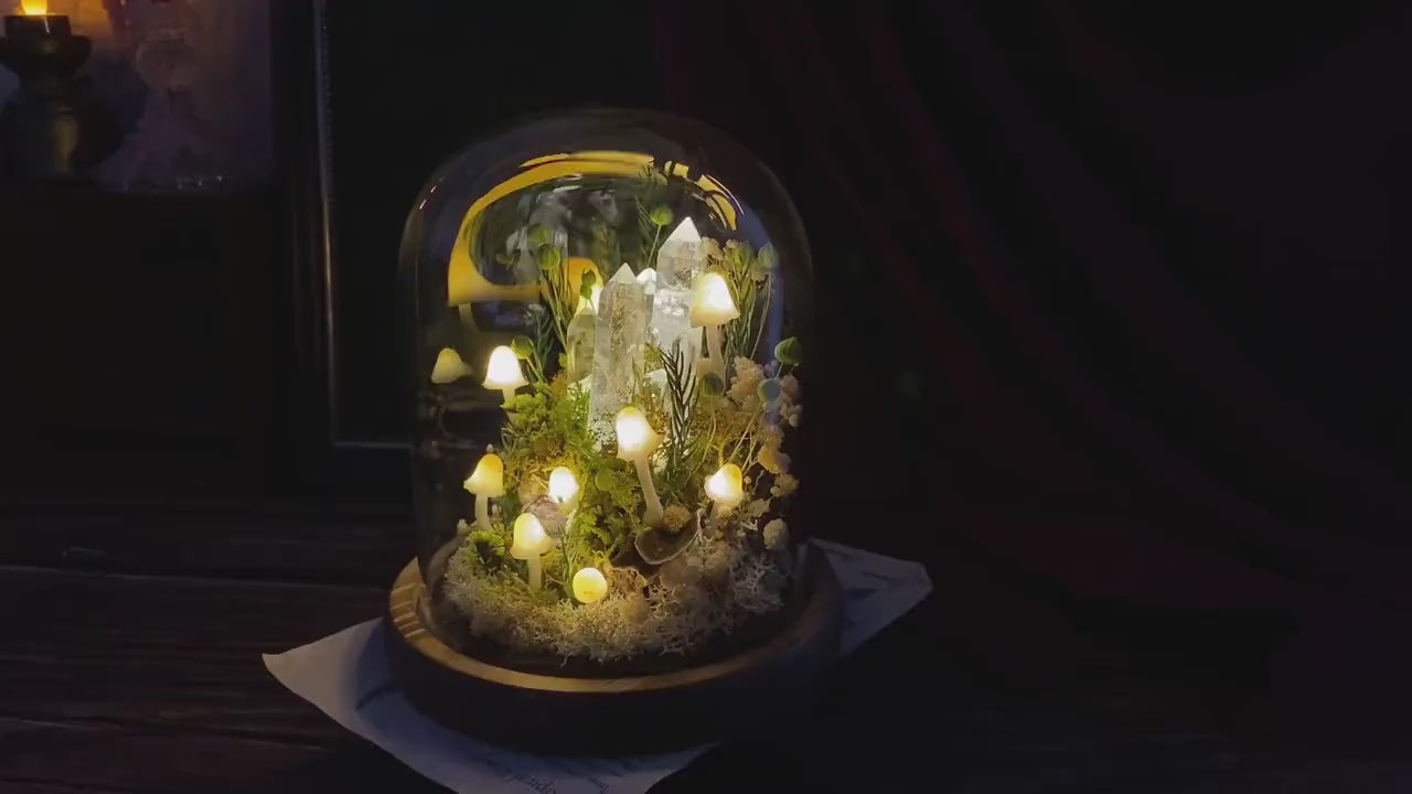 StarArtisans Enchanted Forest Mushroom Lamp Crystal Nightlight